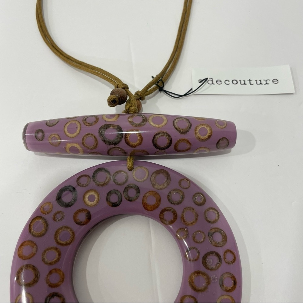 Bamboo Love Necklace by Decouture Resin & Bamboo Pendant with Adjustable Cord - Picture 5 of 8